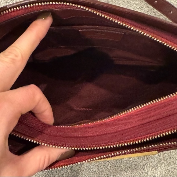 Lanvin Burgundy Leather Shoulder / Crossbody Bag Gold Hardware EUC - Picture 10 of 15